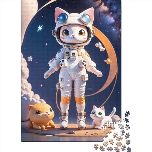 Katzen-Puzzle, Premium-Puzzle aus 100% recyceltem Karton, rechteckig, für Damen und Herren, einzigartiges Geschenk, 38 x 26 cm, 1000 Teile von SOQWBYG