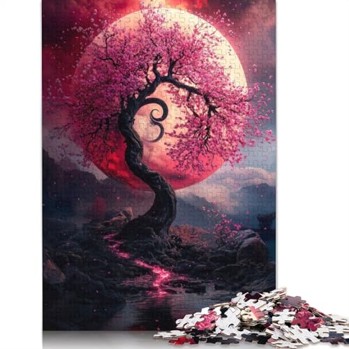 Kirschblüten-Mondlicht, 1500 Puzzleteile für Erwachsene, Puzzle-Sets für die ganze Familie, Lernspiel, Puzzle 1500 Teile (85 x 57 cm) von SOQWBYG