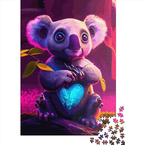 Koala-Holzpuzzle für Erwachsene, 1000 Teile, Puzzle für Puzzle für 18+ und Erwachsene, 1000 Teile (75 x 50 cm) von SOQWBYG