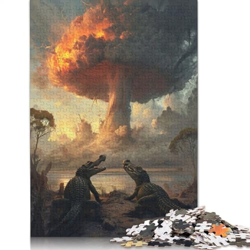 Krokodile im Krieg, Holzpuzzle für Erwachsene, 520-teilig, Puzzle für Puzzle ab 18 Jahren und Erwachsene, 520 Teile (52 x 38 cm) von SOQWBYG