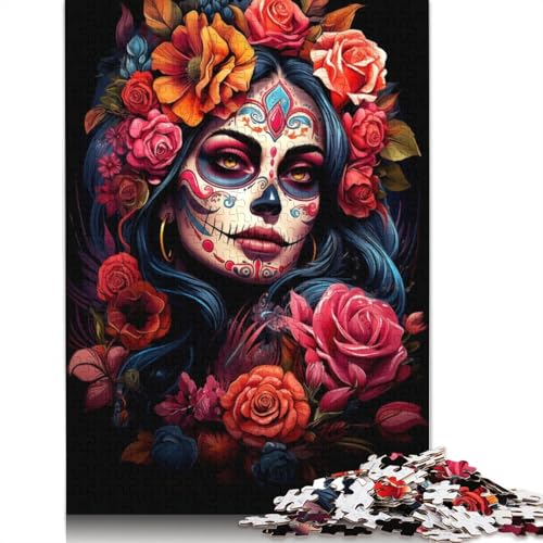 Lebendiges Dia De Muertos-Puzzle mit 520 Teilen, Puzzle für Erwachsene, Puzzle-Sets für die ganze Familie, Lernspiel, 520 Teile (52 x 38 cm) von SOQWBYG