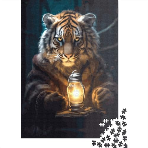 Magisches Tiger-Puzzle, zusammen. Hochwertiges Karton-Puzzle für Kinder und Erwachsene ab 12 Jahren 70 x 50 cm/1000 Teile von SOQWBYG