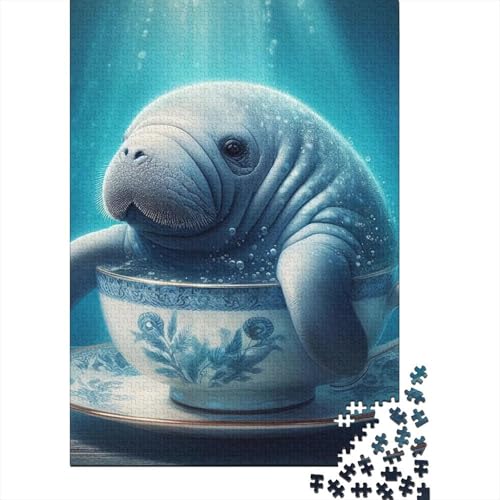 Manatee - Tee-Puzzle, präzises ineinander greifendes rechteckiges Papierpuzzle für Erwachsene und Kinder, einzigartiges Geschenk, 38 x 26 cm, 1000 Teile von SOQWBYG