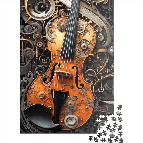 Musikalisches Violinen-Puzzle, 520 Teile, Holzpuzzle, Spielzeug, Familienspiel, Schwierigkeitsgrad, Herausforderung, Puzzles 520 Teile (52 x 38 cm) von SOQWBYG