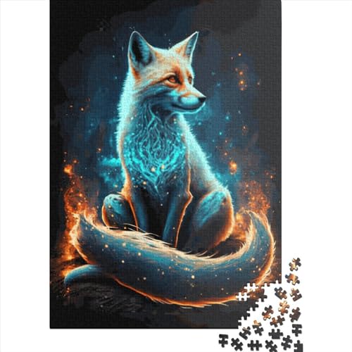 Neon Fox Puzzle 520 Teile Puzzle für Erwachsene, Lernspiele, Spielzeug, DIY, kreatives Holzpuzzle, Geschenke, 520 Teile (52 x 38 cm) von SOQWBYG