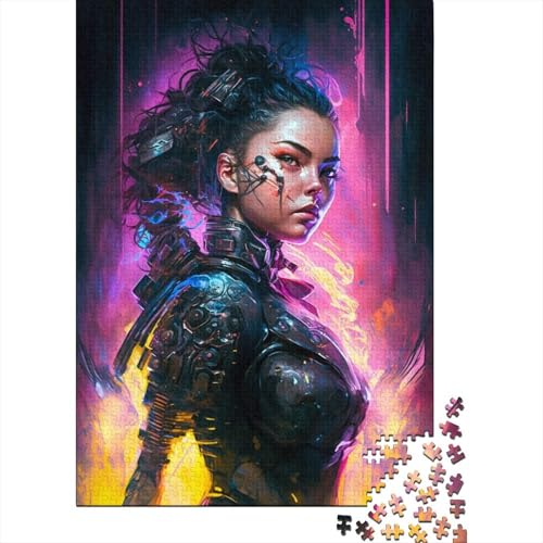 Neon Girl Puzzle 1500 Teile Puzzle Spielzeug für Erwachsene Puzzle Einzigartiges schwieriges und herausforderndes Puzzlespiel Spielzeug Geschenk 1500 Teile (85x57cm) von SOQWBYG