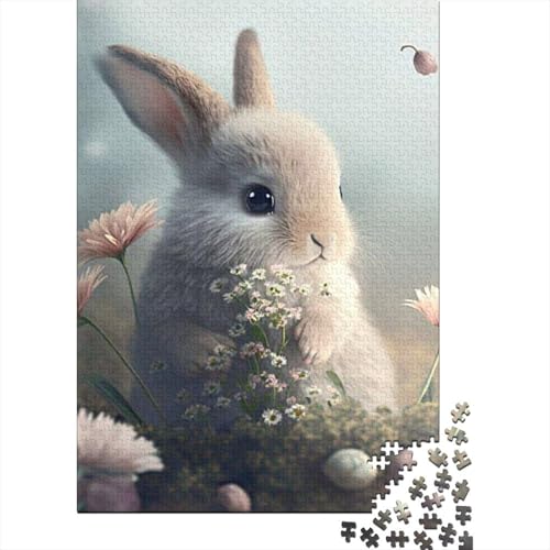 Niedlicher Osterhase, 1000 Puzzleteile für Erwachsene, Puzzle-Sets für die ganze Familie, Lernspiel, Puzzle 1000 Teile (75 x 50 cm) von SOQWBYG