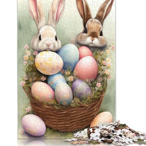 Niedlicher Osterhase, 520 Puzzleteile für Erwachsene, Puzzle-Sets für die ganze Familie, Lernspiel, Puzzles 520 Teile (52 x 38 cm) von SOQWBYG