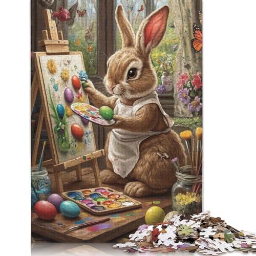 Niedlicher Osterhase, 520 Puzzleteile für Erwachsene, Puzzle-Sets für die ganze Familie, Lernspiel, Puzzles 520 Teile (52 x 38 cm) von SOQWBYG