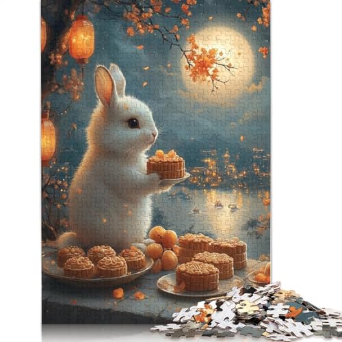 Niedlicher Osterhase, 520 Puzzleteile für Erwachsene, Puzzle-Sets für die ganze Familie, Lernspiel, Puzzles 520 Teile (52 x 38 cm) von SOQWBYG