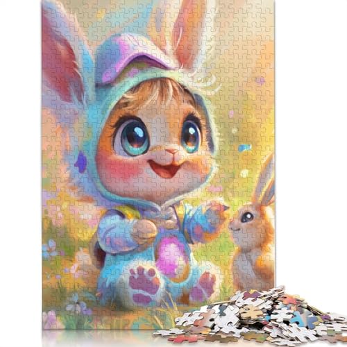 Niedlicher Osterhase, 520 Puzzleteile für Erwachsene, Puzzle-Sets für die ganze Familie, Lernspiel, Puzzles 520 Teile (52 x 38 cm) von SOQWBYG