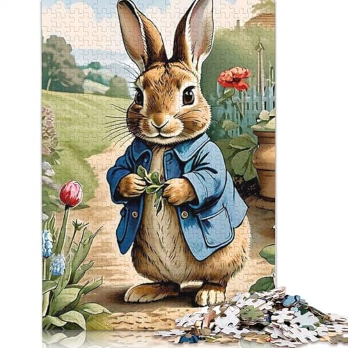 Niedlicher Osterhase, 520-teiliges Puzzle für Erwachsene, schwieriges Puzzle für Erwachsene, anspruchsvolles Puzzle-Geschenk für Freunde und Familie, 520 Teile (52 x 38 cm) von SOQWBYG