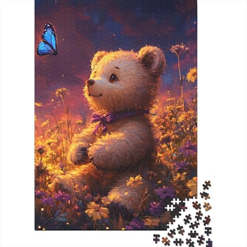 Niedliches Bären-Puzzle für Erwachsene, 520-teiliges Puzzle für Erwachsene, Puzzle aus Holz, kreativ für Erwachsene, anspruchsvolles Spiel, 520 Teile (52 x 38 cm) von SOQWBYG