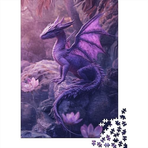 Niedliches Drachen-Puzzle für Kleinkinder, 520 Teile, Puzzle für Erwachsene, Lernspiele, Spielzeug, DIY, kreatives Holzpuzzle, Geschenke, 520 Teile (52 x 38 cm) von SOQWBYG