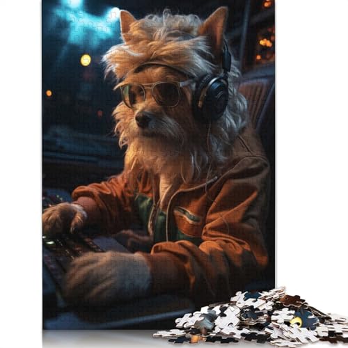 Niedliches Gaming-Hunde-Holzpuzzle für Erwachsene, 1500 Teile, Puzzle für Puzzle für Puzzle ab 18 Jahren und Erwachsene, 1500 Teile (85 x 57 cm) von SOQWBYG