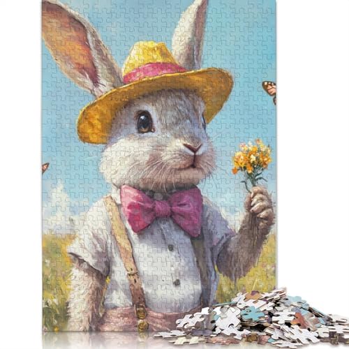 Niedliches Osterhäschen-Puzzle für Erwachsene, 520-teiliges Puzzle für Erwachsene, Puzzle aus Holz, kreativ für Erwachsene, anspruchsvolles Spiel, 520 Teile (52 x 38 cm) von SOQWBYG