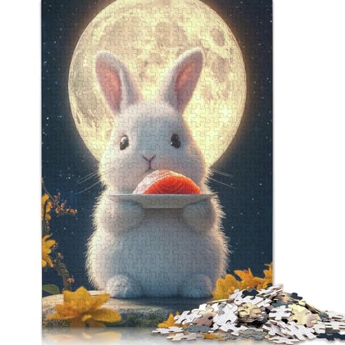 Niedliches Osterhasen-Puzzle, 520 Teile, Puzzle für Erwachsene, Unmögliches Puzzle, Holzspielzeug, Puzzle, Herausforderndes Spiel, 520 Teile (52 x 38 cm) von SOQWBYG