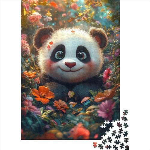 Niedliches Panda-Puzzle für Erwachsene, 520-teiliges Puzzle für Erwachsene, Puzzle aus Holz, kreativ für Erwachsene, anspruchsvolles Spiel, 520 Teile (52 x 38 cm) von SOQWBYG