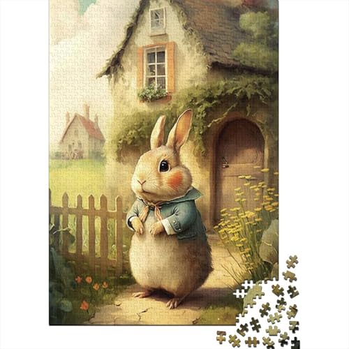 Ostern Niedlicher Hase Puzzle 1500 Teile Erwachsenenpuzzle Lernspiele Spielzeug DIY Holz Kreatives Puzzle Geschenke 1500 Teile (85x57cm) von SOQWBYG