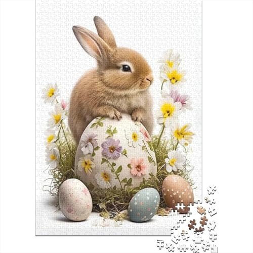 Ostern Niedliches Häschen-Puzzle 1500 Teile Puzzle Spielzeug für Erwachsene Puzzle Einzigartig Schwieriges Und Herausforderndes Puzzle Spiel Spielzeug Geschenk 1500 Teile (85x57cm) von SOQWBYG