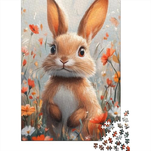 Ostern Niedliches Häschen-Puzzle 1500 Teile Puzzle Spielzeug für Erwachsene Puzzle Einzigartig Schwieriges Und Herausforderndes Puzzle Spiel Spielzeug Geschenk 1500 Teile (85x57cm) von SOQWBYG