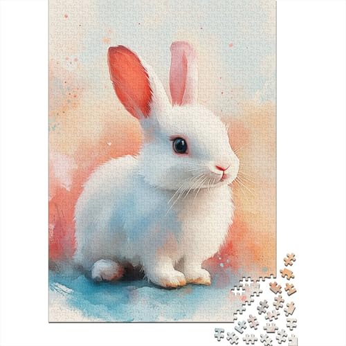 Ostern Niedliches Häschen-Puzzle 1500 Teile Puzzle Spielzeug für Erwachsene Puzzle Einzigartig Schwieriges Und Herausforderndes Puzzle Spiel Spielzeug Geschenk 1500 Teile (85x57cm) von SOQWBYG