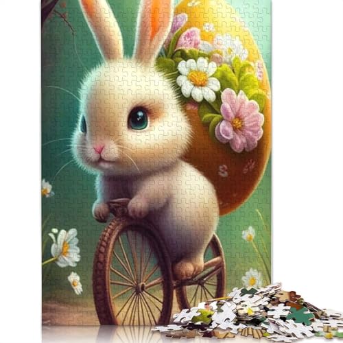 Ostern süßes Häschen-Puzzle, 520 Teile, Puzzle für Erwachsene, Lernspiele, Spielzeug, DIY, kreatives Holzpuzzle, Geschenke, 520 Teile (52 x 38 cm) von SOQWBYG