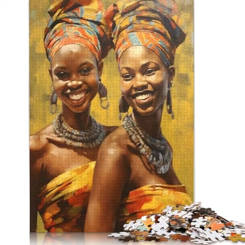 Painted African Sisters Holzpuzzle für Erwachsene, 520-teilig, Puzzle für Puzzle ab 18 Jahren und Erwachsene, 520 Teile (52 x 38 cm) von SOQWBYG