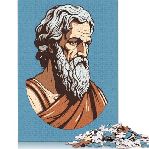 Platon, griechischer Philosoph, Puzzle für Erwachsene, 1500 Teile, schwieriges Puzzle für Erwachsene, Heimdekorationskunst, Holzpuzzle für Erwachsene, 1500 Teile (85 x 57 cm) von SOQWBYG