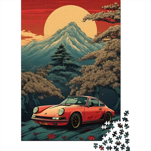 Porsche Fuji Retro-Puzzle für Erwachsene, 1500-teiliges Puzzle für Erwachsene, Puzzle aus Holz, kreativ für Erwachsene, anspruchsvolles Spiel, 1500 Teile (85 x 57 cm) von SOQWBYG