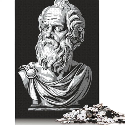 Puzzle „Büste des Philosophen Sokrates“, 520 Teile, Holzpuzzle für Erwachsene und Wanddekoration zu Hause, 520 Teile (52 x 38 cm) von SOQWBYG