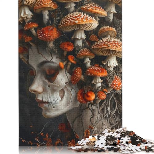 Puzzle 1000 Teile für Erwachsene, Skelett-Frau, Pilz-Puzzle, schwieriges Puzzle, Lernspiele, Heimdekoration, 1000 Teile (75 x 50 cm) von SOQWBYG