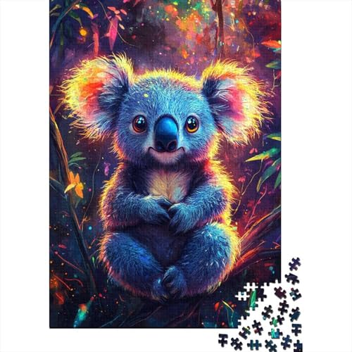 Puzzle 520 Teile, süßes Koala-Puzzle, Holzpuzzle für Erwachsene, Schwierigkeitsspiel 520 Teile (52 x 38 cm) von SOQWBYG