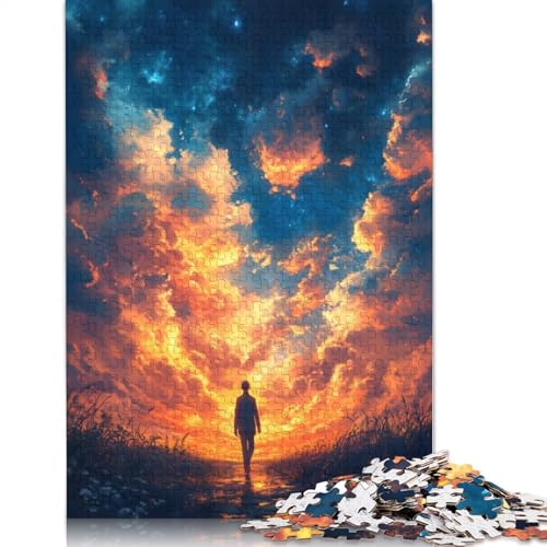 Puzzle 520 Teile für Erwachsene, Silhouette unter Sternenhimmel, Puzzle-Set, Spielzeug für Erwachsene, Geschenk, Puzzle für die Wanddekoration zu Hause, 520 Teile (52 x 38 cm) von SOQWBYG