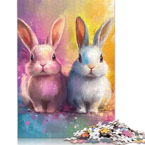 Puzzle 520 Teile für Erwachsene, niedlicher Osterhase, Puzzle für die ganze Familie, geistige Kunst, Puzzlespiel, Spielzeug, Geschenk für 520 Teile (52 x 38 cm) von SOQWBYG