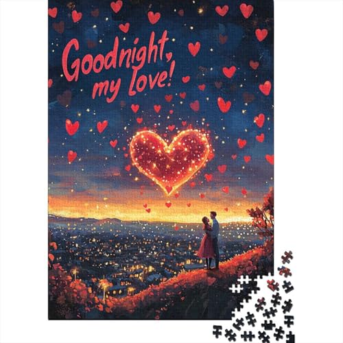 Puzzle 520 Teile für Erwachsene Romantische Liebe Puzzles Familie Intellektuelle Kunst Puzzles Spiel Spielzeug Geschenk für 520 Stück (52x38cm) von SOQWBYG