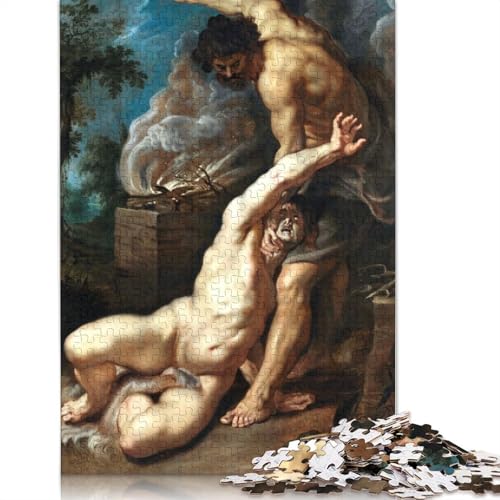 Puzzle für Erwachsene, 1000 Teile, „Kain erschlägt ABEL“, kreatives DIY-Puzzle, Holzpuzzle für ab 18 Jahren und Erwachsene, 520 Teile (52 x 38 cm) von SOQWBYG