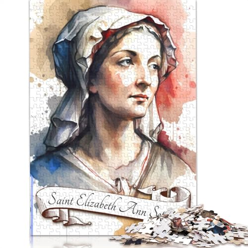 Puzzle für Erwachsene, 1000 Teile, „Saint Elizabeth Ann Seton“, kreatives DIY-Puzzle, Holzpuzzle für ab 18 Jahren und Erwachsene, 520 Teile (52 x 38 cm) von SOQWBYG