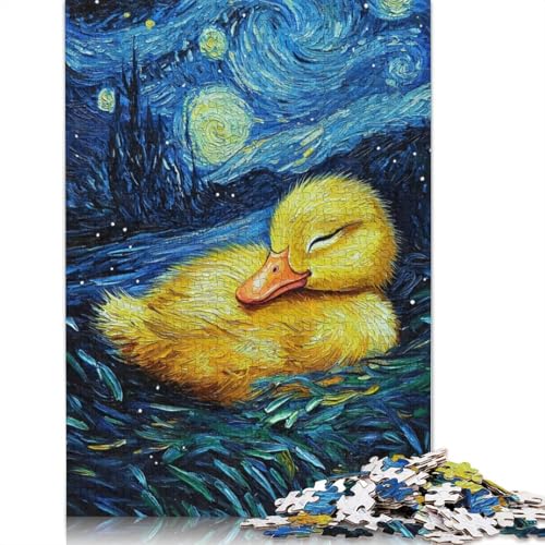 Puzzle für Erwachsene, 1000 Teile, Entenbaby, Entlein in der Sternennacht, Lernspiele, Spielzeug, DIY, kreatives Holzpuzzle, Geschenke, 1000 Teile (75 x 50 cm) von SOQWBYG