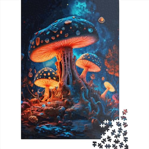 Puzzle für Erwachsene, 1000 Teile, Pilzwald, kreatives DIY-Puzzle, Holzpuzzle für ab 18 Jahren und Erwachsene, 520 Teile (52 x 38 cm) von SOQWBYG