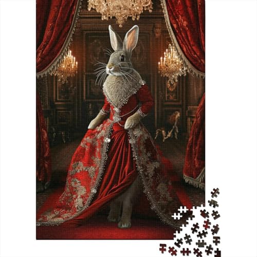 Puzzle für Erwachsene, 1000 Teile, Tier-Kaninchen-Puzzle, Holzpuzzle für Erwachsene, Spiele, Lernspielzeug, 1000 Teile (75 x 50 cm) von SOQWBYG