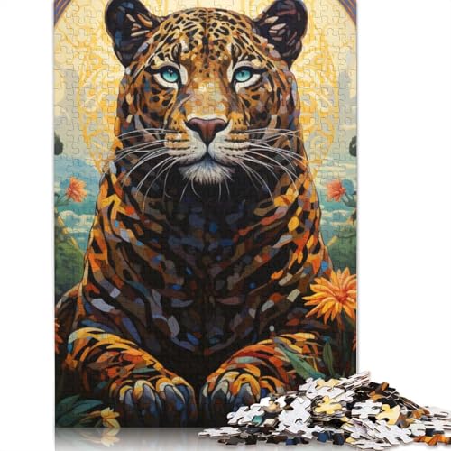 Puzzle für Erwachsene, 1000 Teile, farbenfrohe Leopardenkunst, Puzzle für Teenager, Puzzle für Erwachsene und Teenager, Familienpuzzlespiel, 1000 Teile (75 x 50 cm) von SOQWBYG