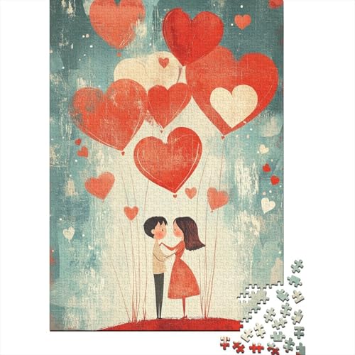 Puzzle für Erwachsene, 1500 Teile, Happy Lovers, aus Holz, kreative Kunst, Puzzle, Geschenke, Puzzle für Erwachsene, 1500 Teile (85 x 57 cm) von SOQWBYG