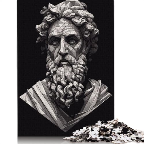 Puzzle für Erwachsene, 520 Teile, „Pythagoras-Porträt“, schwieriges Holzpuzzle für Erwachsene, Geschenke, anspruchsvolles Spiel, 520 Teile (52 x 38 cm) von SOQWBYG