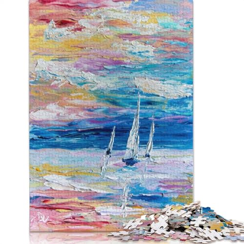 Puzzle für Erwachsene, 520 Teile, „Sailing Away“-Puzzles für Erwachsene, Holzpuzzles, Spiel, Herausforderungsspielzeug, 520 Teile (52 x 38 cm) von SOQWBYG