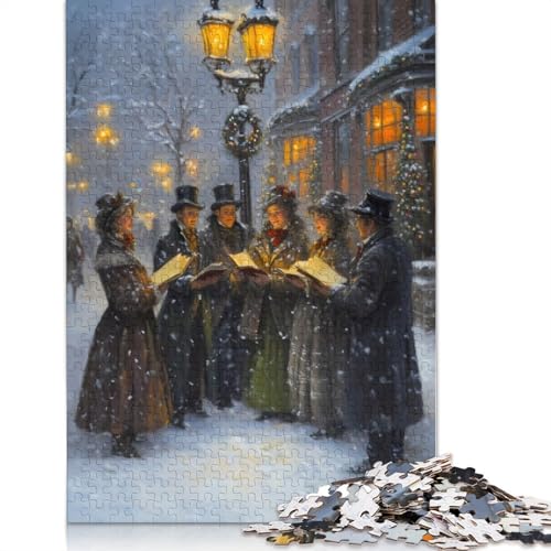 Puzzle für Erwachsene, 520 Teile, „Viktorianische Weihnachtslieder“, Puzzle für Teenager, Puzzlespiel für Erwachsene und Teenager, Familienpuzzlespiel, 520 Teile (52 x 38 cm) von SOQWBYG