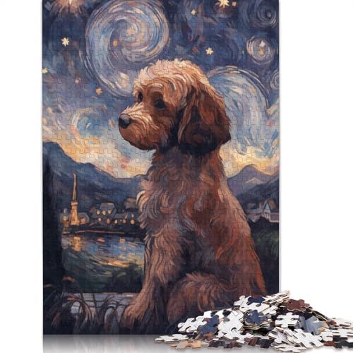 Puzzle für Erwachsene, 520 Teile, Cavoodle Sternennacht-Puzzle, schwieriges Holzpuzzle für Erwachsene, Geschenke, anspruchsvolles Spiel, 520 Teile (52 x 38 cm) von SOQWBYG