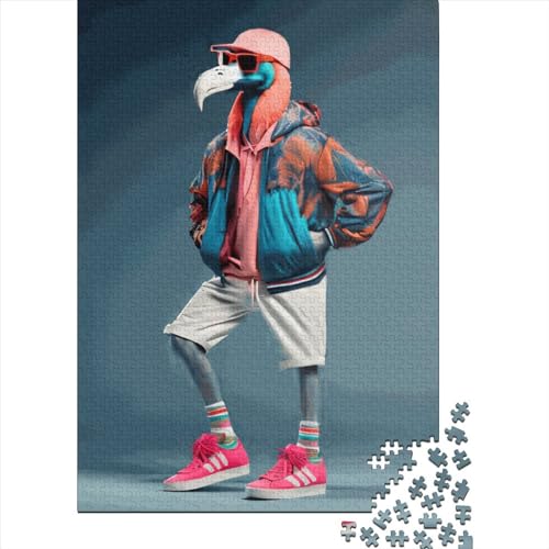 Puzzle für Erwachsene, 520 Teile, Flamingo-Tänzerin, Lernspielzeug, Puzzle, Heim-Wanddekoration, 520 Teile (52 x 38 cm) von SOQWBYG