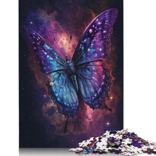 Puzzle für Erwachsene, 520 Teile, Galaxie-Schmetterling, schwieriges Holzpuzzle für Erwachsene, Geschenke, anspruchsvolles Spiel, 520 Teile (52 x 38 cm) von SOQWBYG