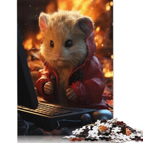 Puzzle für Erwachsene, 520 Teile, Gamer-Hamster, Puzzeln, herausfordernd, schwierig, Holzpuzzle, DIY, Heimdekoration, 520 Teile (52 x 38 cm) von SOQWBYG